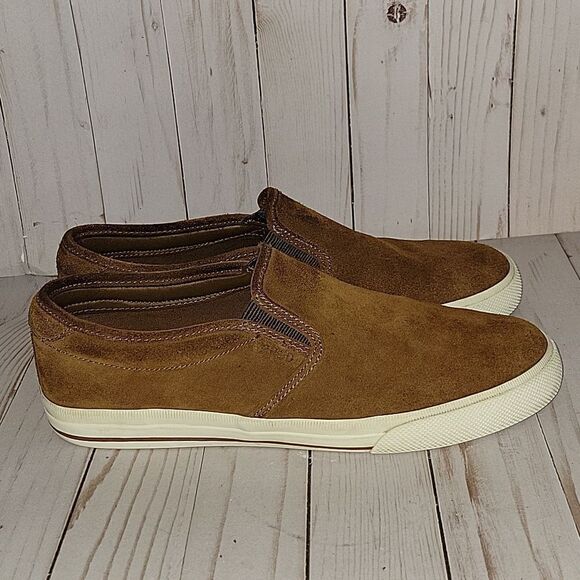 Polo Ralph Lauren Men Vaughn II  slip on sneaker size  Brown Suede Size 10.5 - Picture 2 of 12